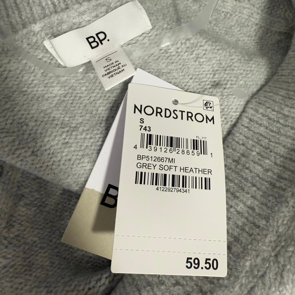 BP. Relaxed Everyday Cardigan, Grey Soft Heather, S 10614295 - Picture 4 of 4